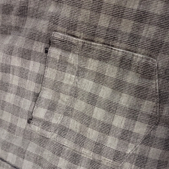 𝅺marc Anthony gray and silver slim fit plaid button down shirt size L - Picture 4 of 8